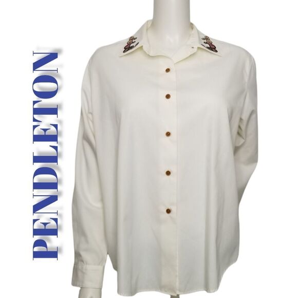 Pendleton Women's Button Up Embroidered Blouse - Picture 11 of 11